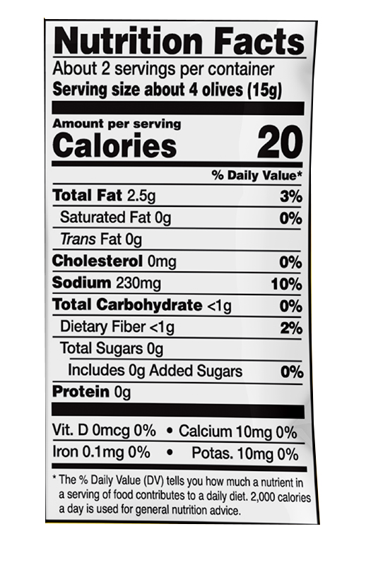 Green Olives Garlic Lemon 1.1 oz additional information