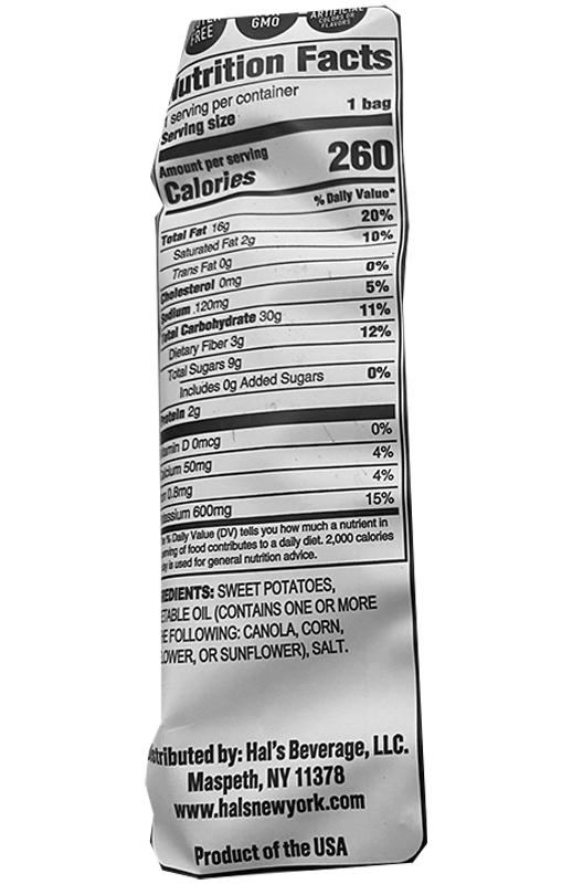 Sweet Cut Potato Chips 1.75 oz additional information