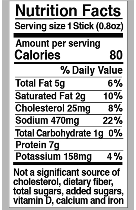 Chorizo Seco Mild Chorizo Air Dried Salami  Snack Stick 0.8 oz additional information