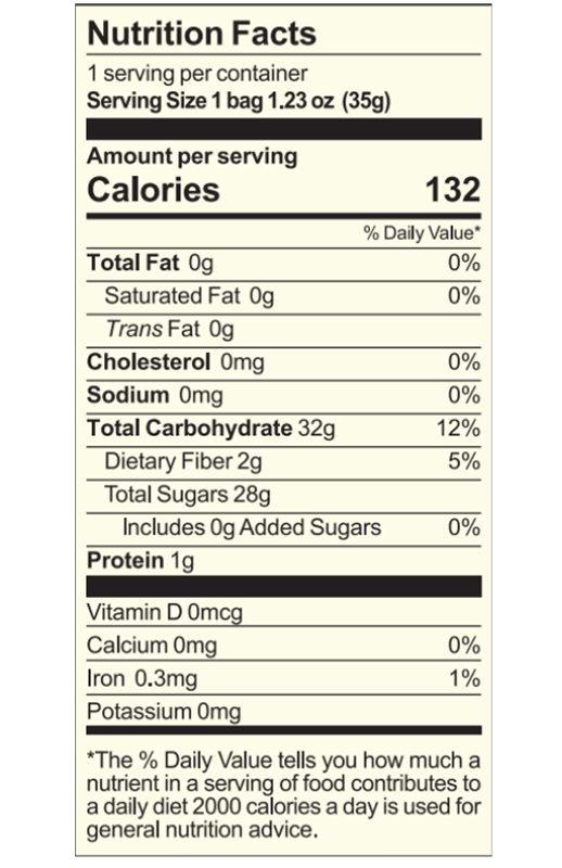 Freeze-Dried Mango Chips 1.23 oz additional information