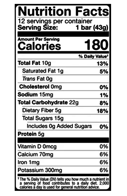 Bodacious Blueberry Vanilla Organic Energy Bar 1.52 oz additional information