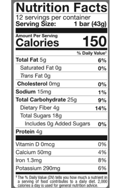 Radical Raspberry Lemon Organic Energy Bar 1.52 oz additional information