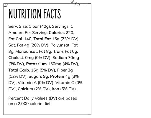 Macadamia Cherry Chocolate Snack Bar 1.4 oz  additional information