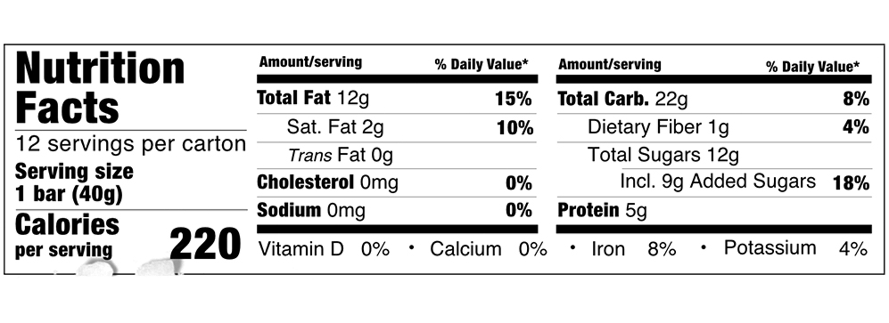 Crunchy Cashew Bar 1.4 oz additional information