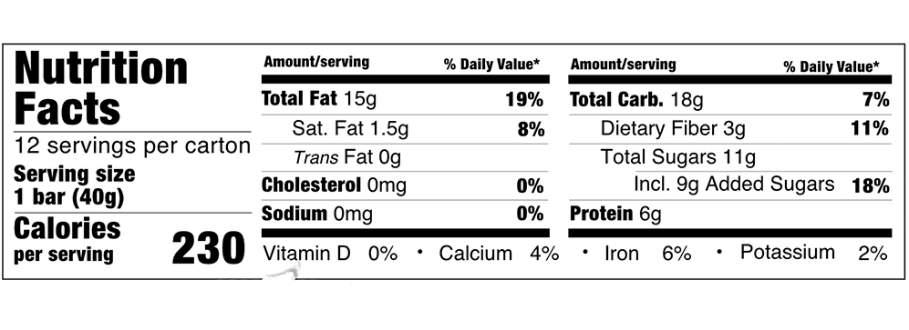 Crunchy Mixed Nut Bar 1.4 oz additional information
