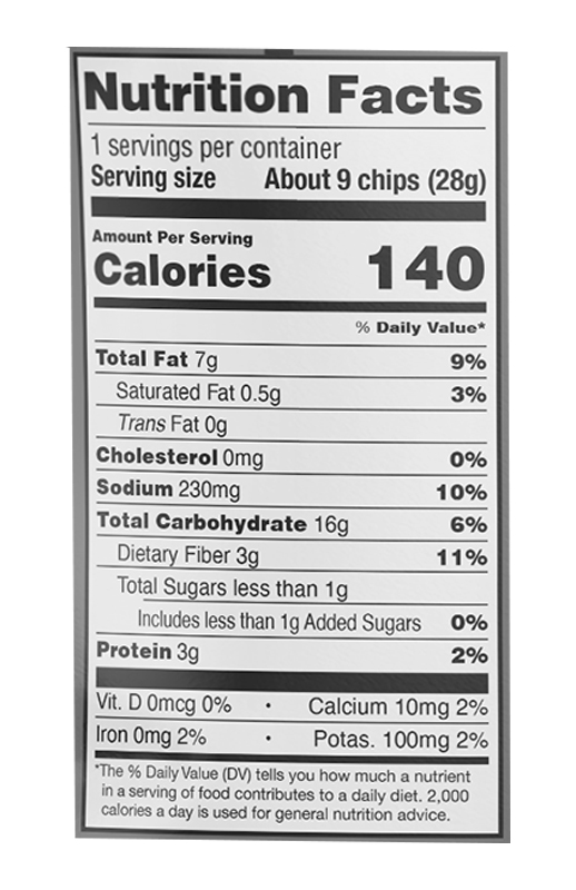 Nacho Vibes Chickpea Tortilla Chips 1 oz additional information