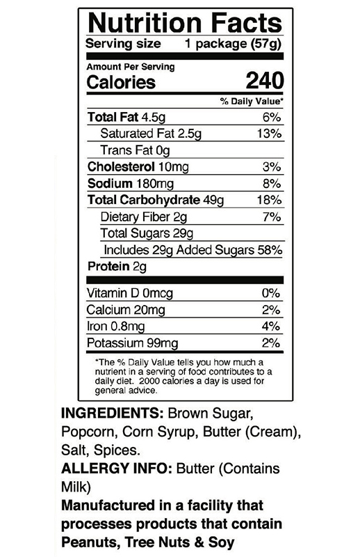 Caramel Popcorn 2 oz additional information