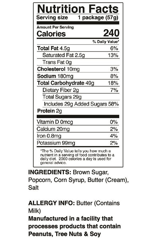 OLD BAY® Seasoned Caramel Popcorn 2 oz additional information