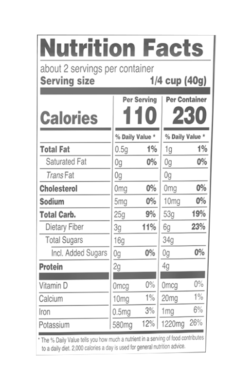 Dried & Sliced Peaches 3 oz additional information