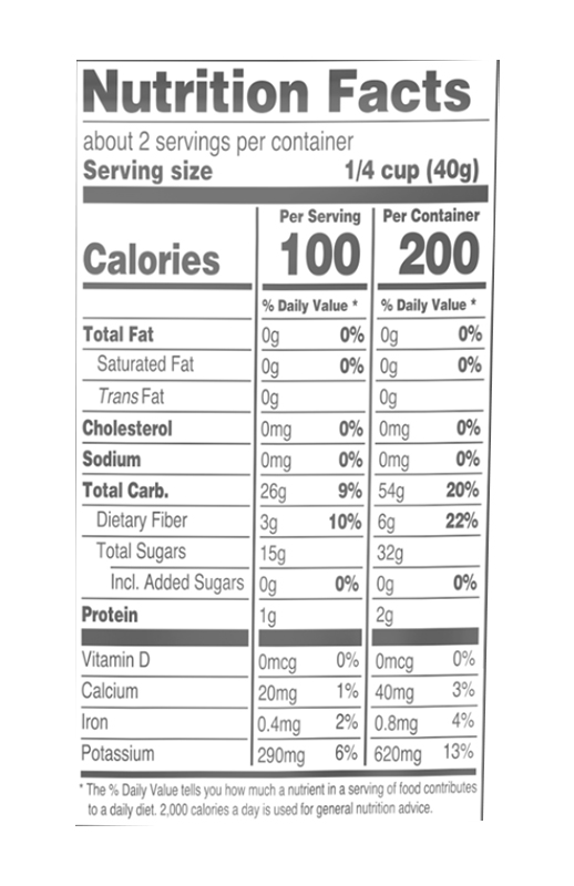 Dried & Sliced Plums 3 oz additional information