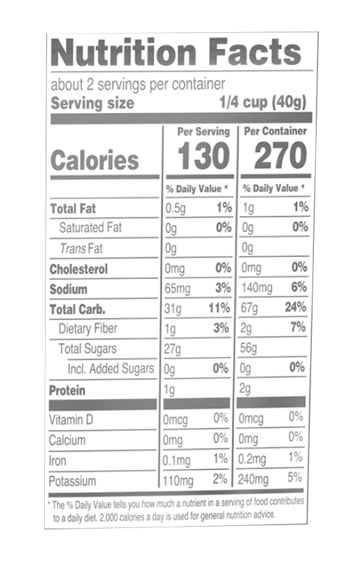 Dried & Sliced Mangos 3 oz additional information