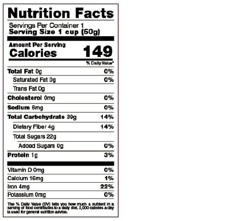 Organic Dried Mango 1.76 oz additional information