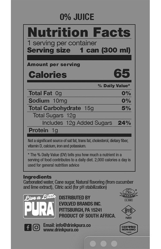 Cucumber & Lime Sparkling Flavored Soda 10.1 fl oz additional information