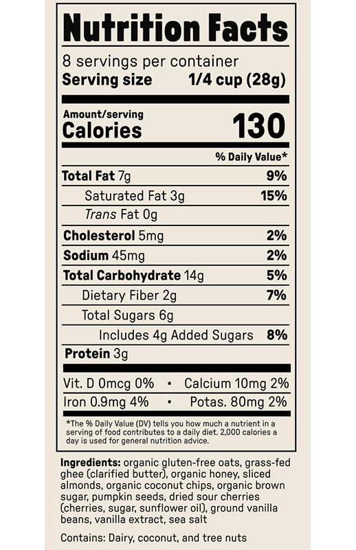 Vanilla Bean Granola 8 oz (6 Pack) additional information