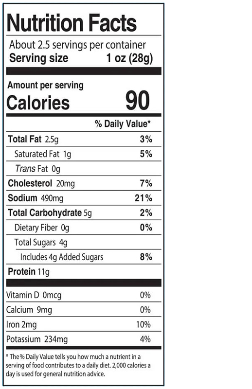 Traditional Beef Jerky 1 oz  additional information