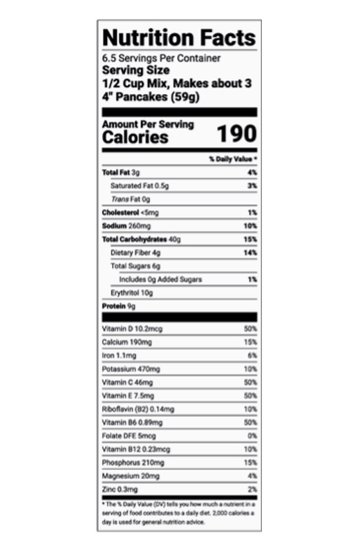 Hidden Foods Cinnamon Churro Pancake Mix 12 oz additional information