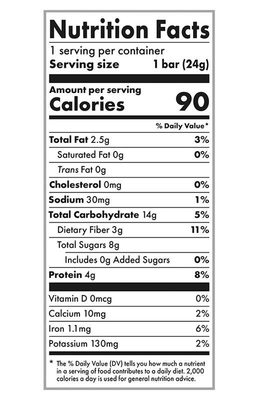 Chocolate Brownie Snack Bar 0.85 oz additional information