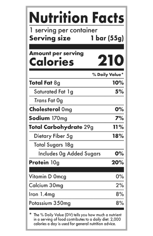 Peanut Butter Protein Bar 1.9 oz additional information