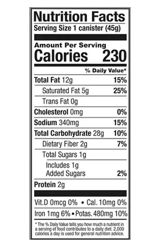 Sour Cream & Onion Potato Crisp 1.6 oz additional information