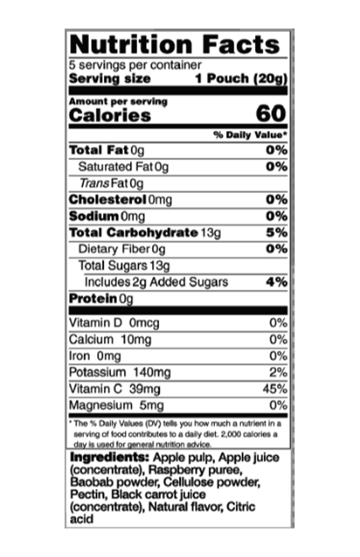 Raspberry & Baobab Superfruit Bites 0.7 oz additional information