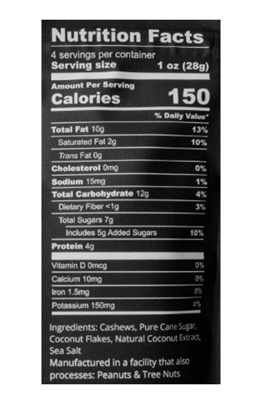 Toasted Coconut Cashews 4 oz additional information