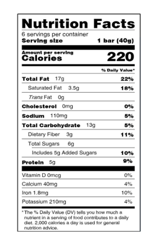 Black Sesame Sea Salt Bar 1.4 oz additional information