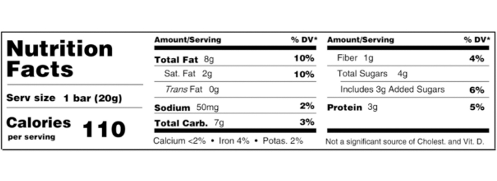 Dark Chocolate Chip Mini Bar 0.7 oz additional information