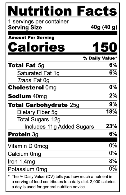 Chocolate Chip Chewy Oat Bar 1.41 oz additional information