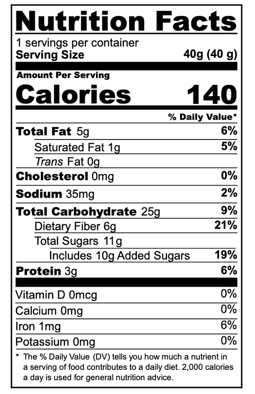 Apple Cinnamon Chewy Oat Bar 1.41 oz additional information