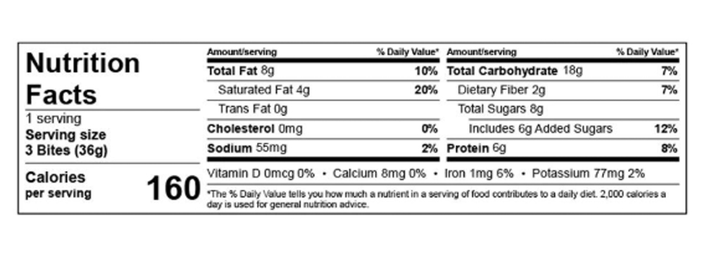 Coconut Cashew Triple Bites 1.2 oz additional information