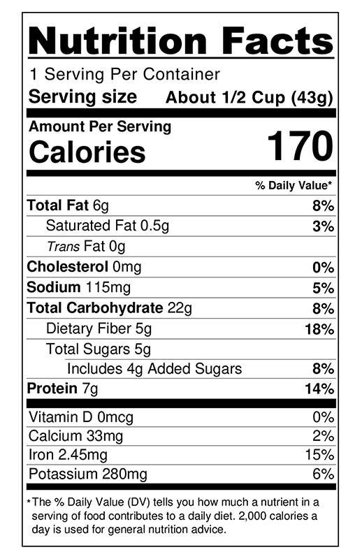 Maple Cinnamon Chickpea and Granola Crunch Mix 1.5 oz additional information