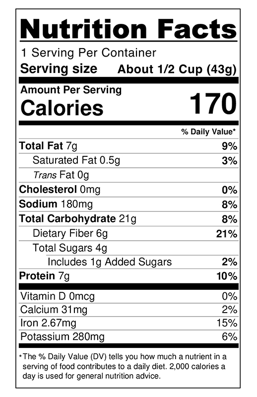 Rosemary Sea Salt Chickpea and Granola Crunch Mix 1.5 oz additional information