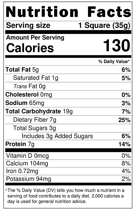 Honey Cardamom Snack Square 1.23 oz additional information