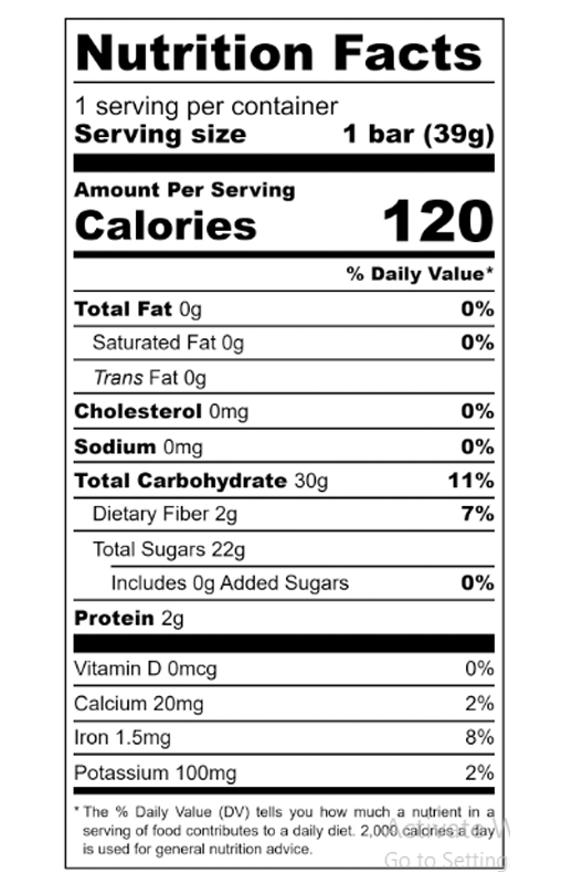 Mango Pineapple Dehydrated Fruit Bar 1.37 oz additional information
