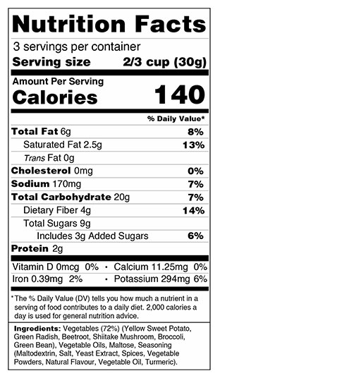Original Veggie Crisps 3.2 oz additional information