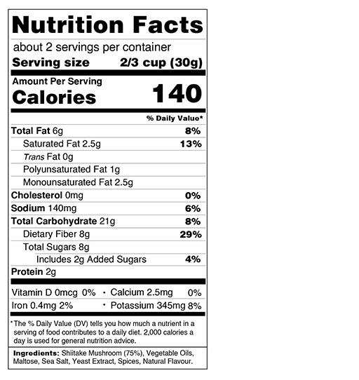Shiitake Mushroom Crisps 2.29 oz additional information