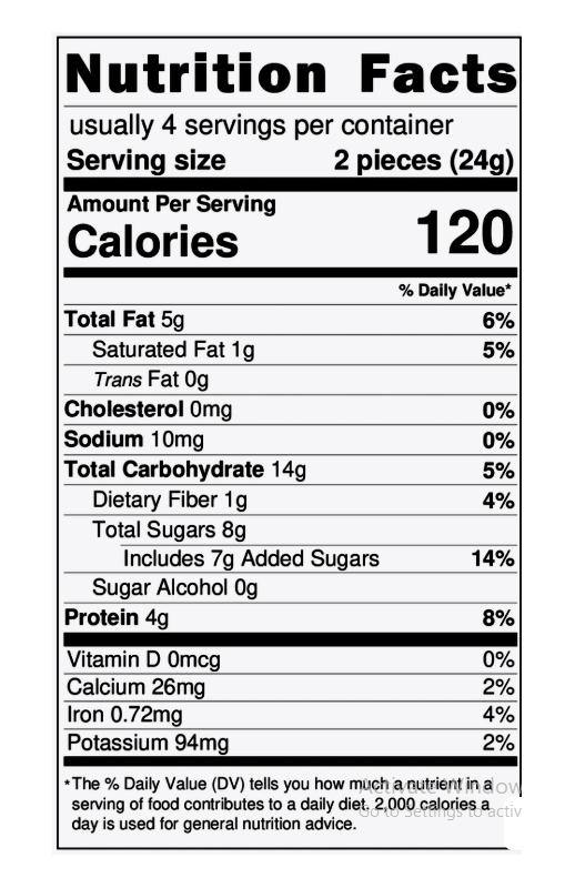 Mini Peanut Butter Black Sesame Bars 0.4 oz  additional information