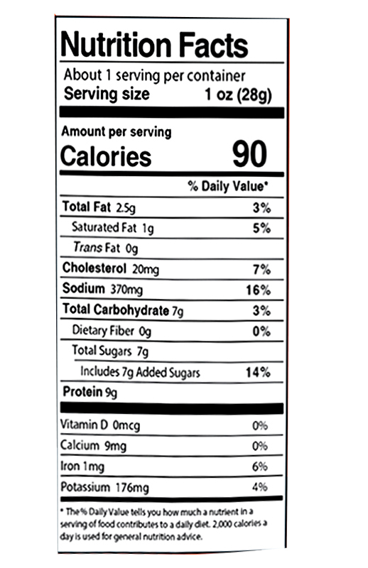 Sweet Orange Beef Jerky 1 oz additional information