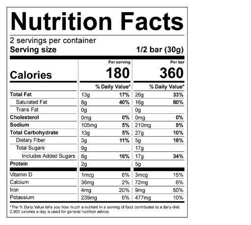 Salty Dark Chocolate Bar 2.1 oz additional information