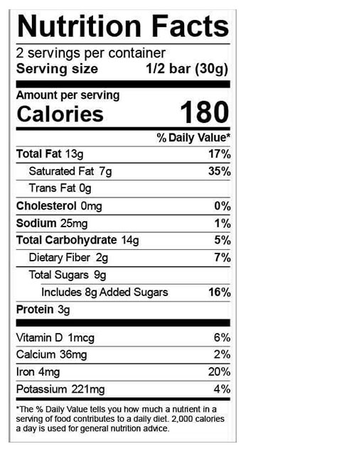 Cashew Butter + Vanilla Bean Dark Chocolate 2.1 oz additional information