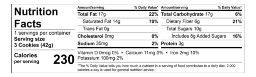 Dark Cacao Coconut Cookies 1.5 oz additional information