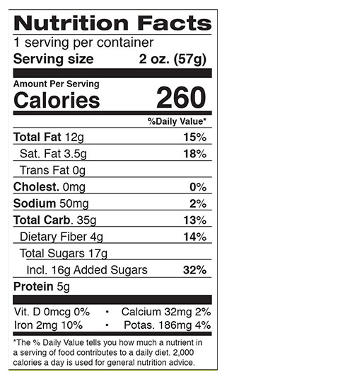 Chocolate Chip Granola 2 oz additional information