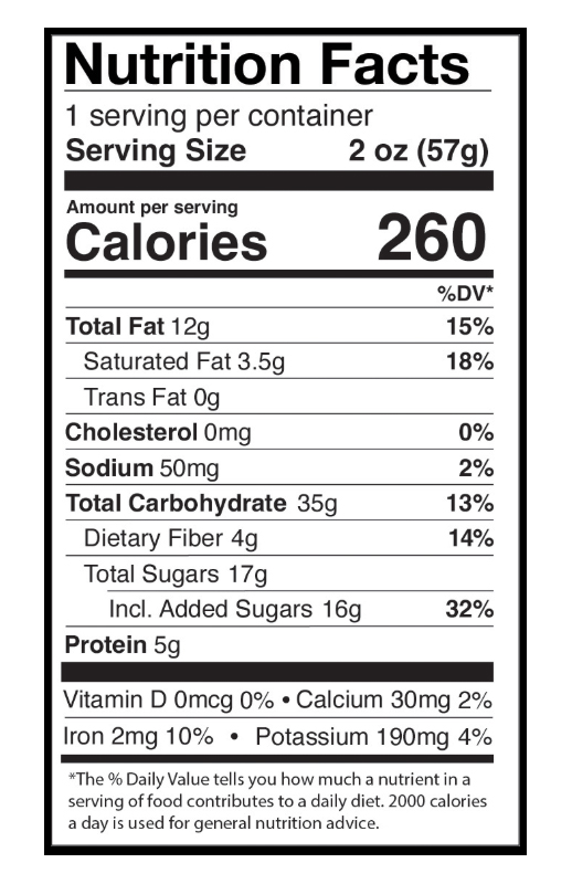 Chocolate Chip Granola 2 oz additional information