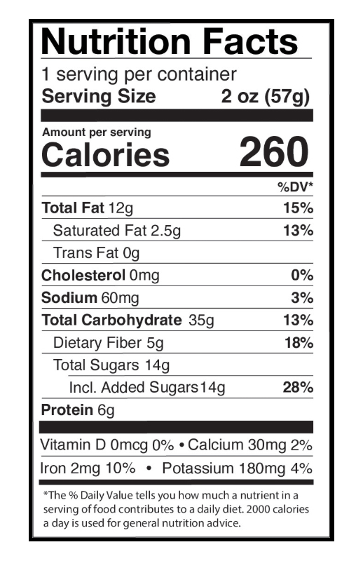 Vanilla Maple Granola 2 oz additional information