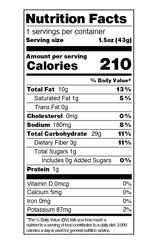 Sea Salt Fonio Chips 1.5 oz (Pack of 6) additional information
