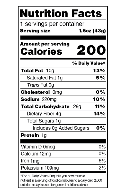 Tangy Baobab Fonio Chips 1.5 oz (Pack of 12) additional information