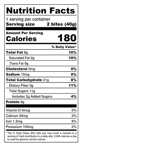 Peanut Butter Chocolate Chip Energy Bites 1.4 oz additional information