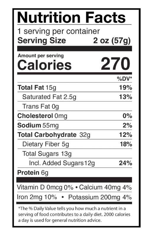 Pecan Almond Granola 2 oz additional information