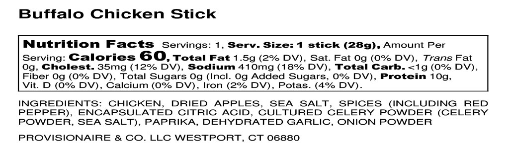 Buffalo Style With Dried Apples Chicken Stick 1.0 oz additional information
