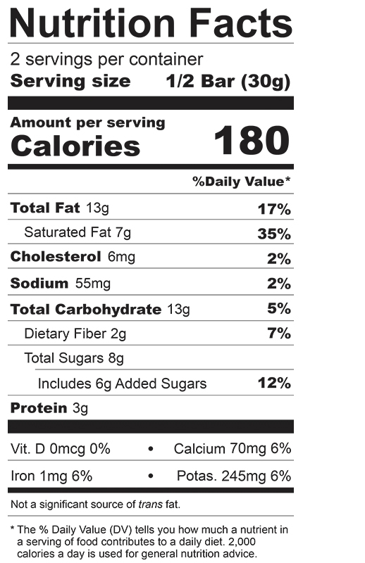 Almond Crunch + Coconut Milk Chocolate Bar 2.1 oz additional information